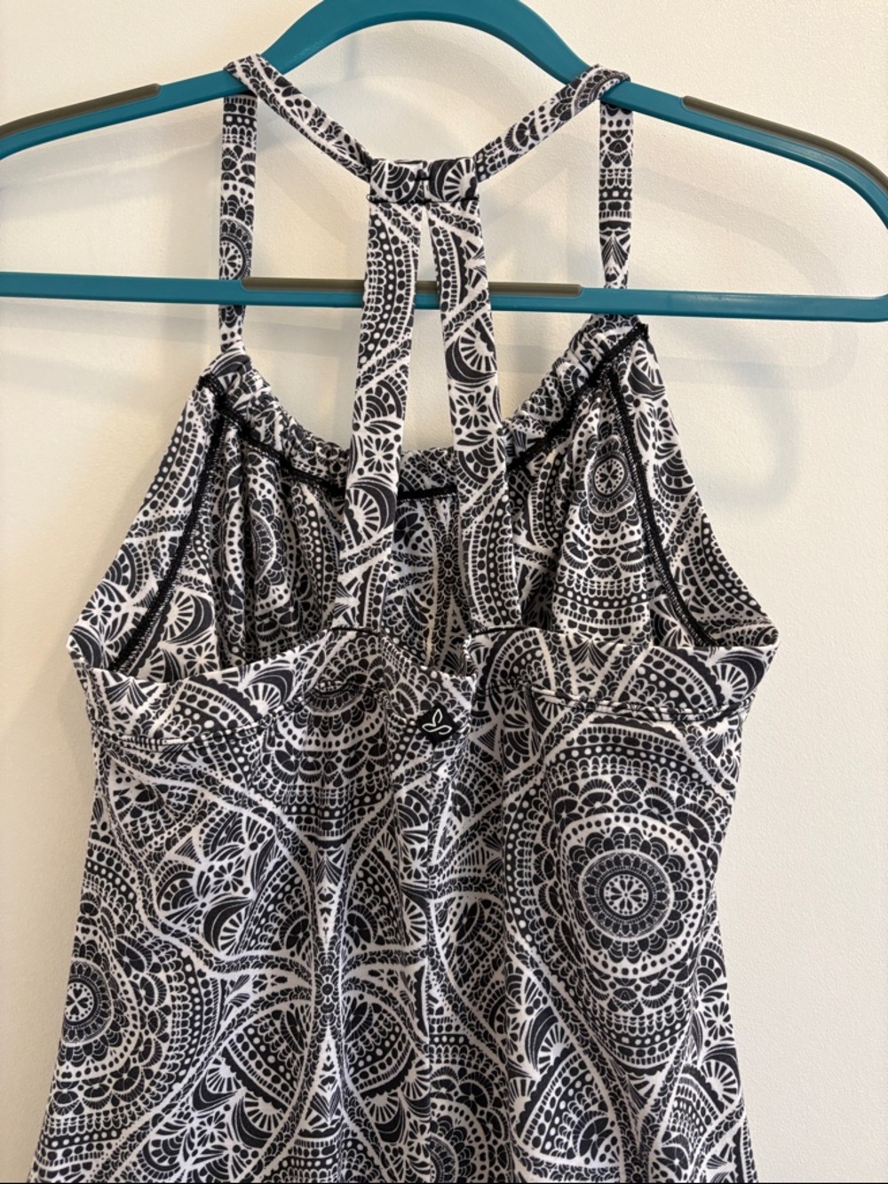 Prana Sleeveless Black & White Patterned Halter Dress - Picture 2 of 4